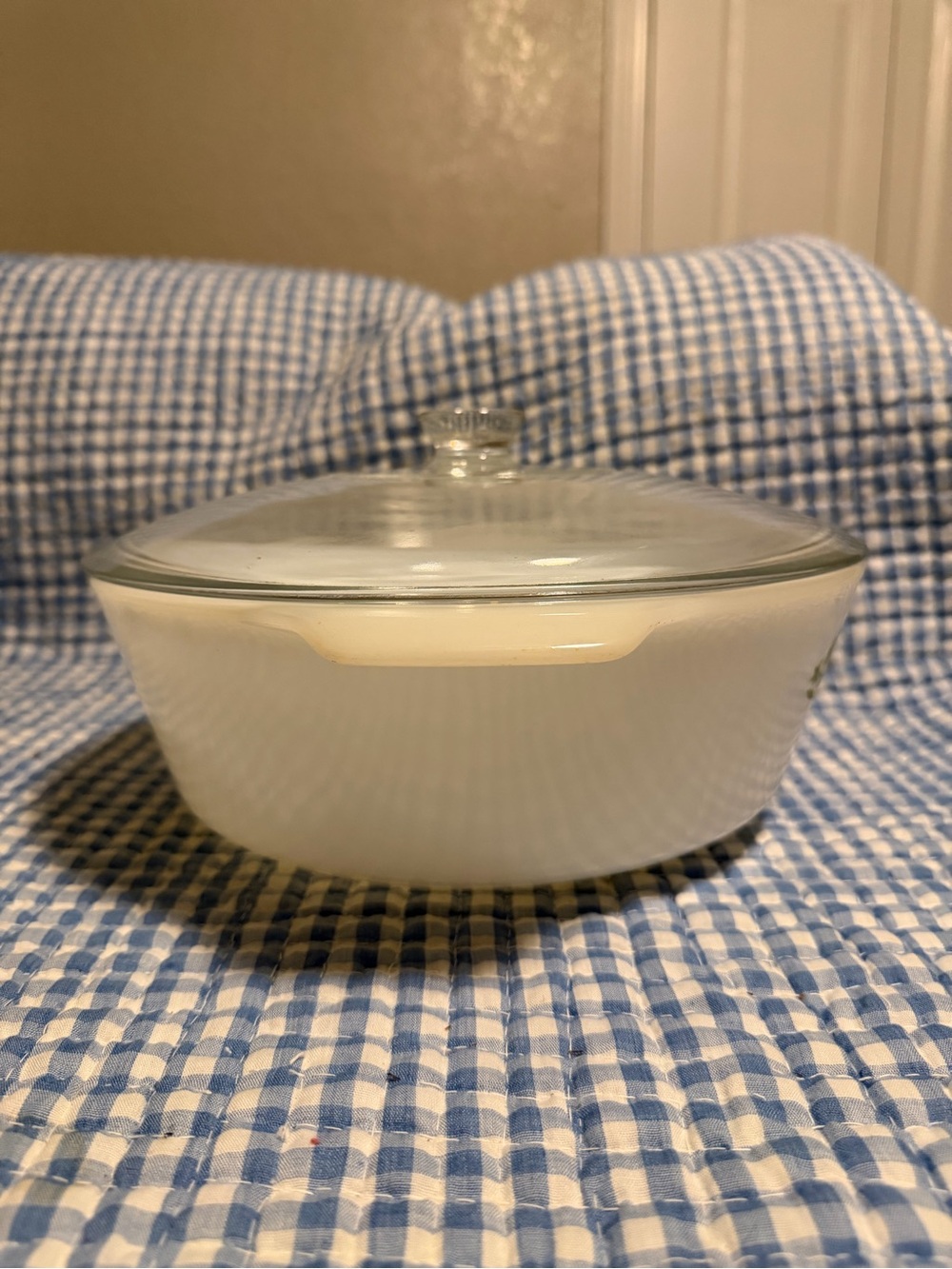Vintage Fire King 3 Quart Green Meadow #439 Casserole Dish With Lid - Picture 2 of 11